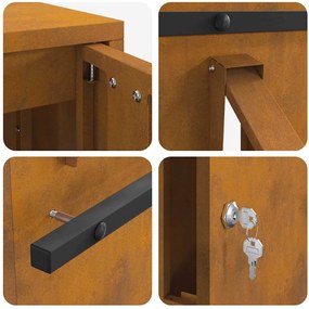caixa de correio Ferro Enferrujado 30 x 23 x 55 cm Aço corten