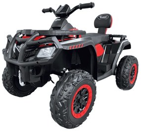 Moto 4 Eléctrica para crianças XT-SPEED 24V, 4x4, Rodas de borracha, Assento em couro sintético Vermelha