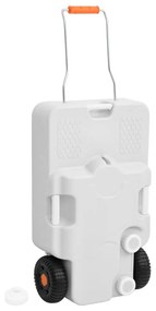 vidaXL Tanque de água com rodas para campismo 30 L cinzento
