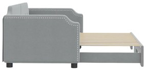 Sofá-cama com gavetão 90x190 cm tecido cinzento-claro