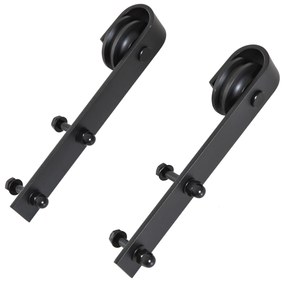 Kit de acessórios para porta deslizante Porta de montagem Conjunto de peças de metal Trilhos de rolo de aço carbono
