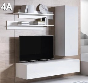 Conjunto de Móveis de Sala Requião – 1,6 m – Modular em Branco com Móv
