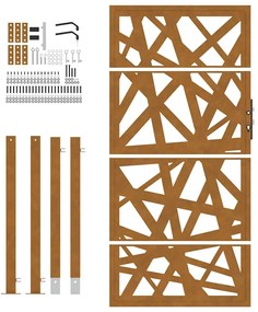 Portão de jardim 105x180 cm design de luz em aço resistente