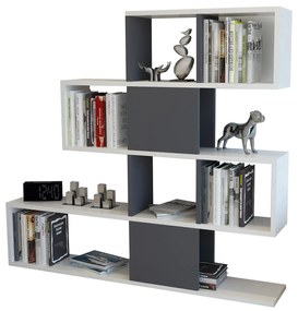 Estante Karlin – Branco/Antracite – 120x19,5x109 cm
