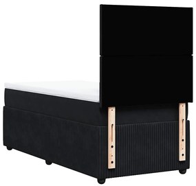 Cama com molas/colchão 90x200 cm veludo preto