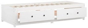 Sofá-cama sem colchão 90x200 cm madeira de pinho maciça branco