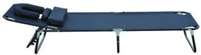 Espreguiçadeira reclinável e dobrável com almofada de leitura ou massagem - Cor Preta – aço - de 190 x 56 x 28 cm