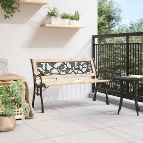 Banco de Jardim vidaXL com Encosto em Padrão de Rosas 116 cm Madeira