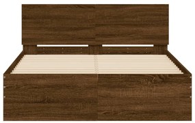 Estrutura de cama com cabeceira 120x190 cm carvalho castanho