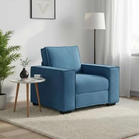 vidaXL Poltrona 100x78x84 cm veludo azul