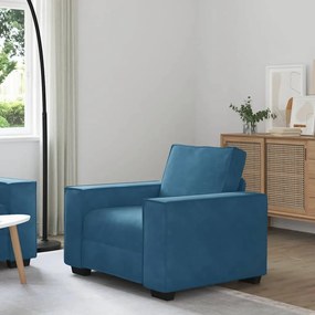 vidaXL Poltrona 60 cm veludo azul