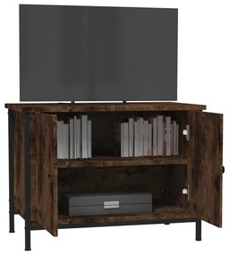 Móvel TV c/ portas 60x35x45 cm deriv. madeira carvalho castanho