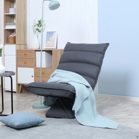 Poltrona giratória de 360° com encosto reclinável, design estofado, 62 x 62 x 95 cm, cinzento escuro