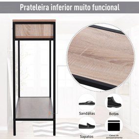 Mesa para Hall com 2 Gavetas e Prateleira Inferior 120x30x81,5 cm Carvalho