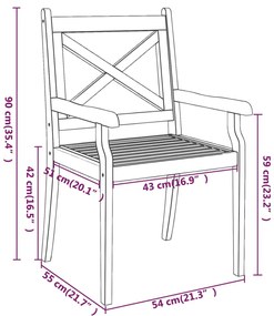 Cadeiras de jantar para exterior 4 pcs acácia maciça