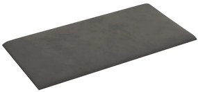 Painel de parede 12 pcs 30x15 cm veludo 0,54 m² cinza-escuro