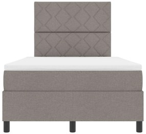Cama com estrado e colchão com luz LED taupe, 120x190 cm de tecido