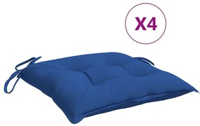 Almofadões de cadeira 4 pcs 50x50x7 cm tecido azul
