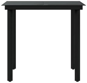 3 pcs conj. de jantar para jardim c/ almofadões cinzento/preto