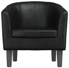 Poltrona em couro artificial preto