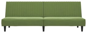 Sofá-cama de 2 lugares veludo verde-claro