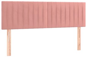 Cama com molas/colchão 140x200 cm veludo rosa