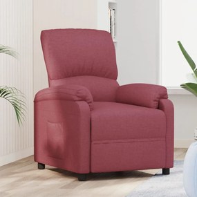 vidaXL Poltrona reclinável tecido vermelho tinto