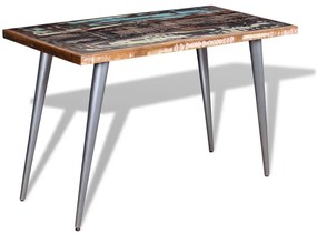 Mesa de jantar madeira reciclada maciça 120x60x76 cm