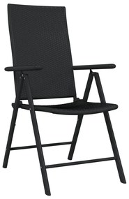 3 pcs conjunto de jantar para jardim preto