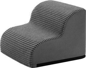 Escada para cães, de 2 degraus 40 x 40 x 30 cm escada para animais de estimação, em veludo com riscas transversais cinza ardósia