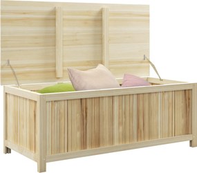 Baú de Armazenamento Exterior em Madeira 172 L com Tampa Articulada Resistente às Intempéries para Jardim Madeira