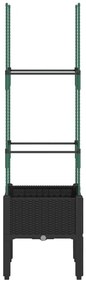 Vaso/floreira de jardim c/ treliça 40x40x142,5 cm PP preto