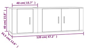 2 pcs conjunto móveis de TV derivados madeira branco brilhante