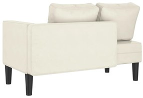 Chaise lounge com almofadões veludo creme