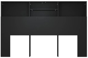 Cabeceira de Cama Dakota com Prateleiras de 160cm - Preto - Design Nór