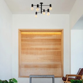 Candeeiro de Teto Hexa – Preto – 61 x 61 cm