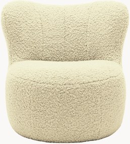 Poltrona em teddy freistil173, marfim-claro