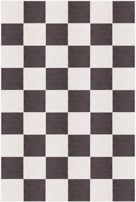 Tapete de pelo curto em lã tecido à mão Chess Flatweave