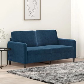 vidaXL Sofá de 2 lugares veludo 140 cm azul
