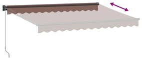 Toldo retrátil manual 350x250 cm castanho