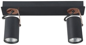 Candeeiro de teto em metal preto e cor de cobre para 2 lâmpadas KLIP Beliani