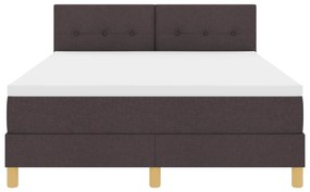 Cama Box Spring com Colchão Castanho 140x200 cm Tecido