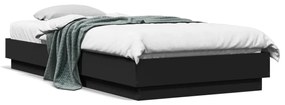 vidaXL Estrutura de cama 90x200 cm derivados de madeira preto