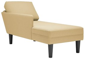 Chaise lounge com almofada tecido corduroy verde claro