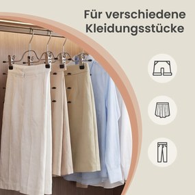 Conjunto de 3 Cabide para saias com clipes de metal 33 x 37,5 cm prateado-preto