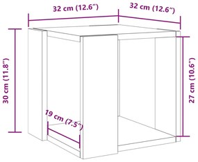 Mesa de centro 32x32x30 cm derivados de madeira cinza cimento