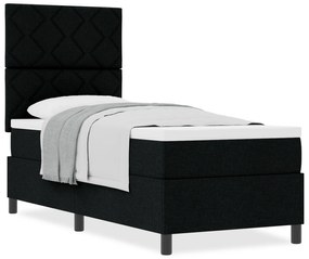 Cama Box com Colchão Preto 80x200 cm Tecido