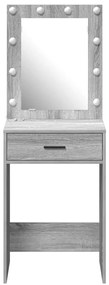 mesa de maquilhagem vidaXL com luzes LED Cinzento Sonoma 50x41x135 cm