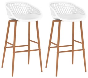 vidaXL Cadeiras de bar 2 pcs branco