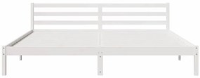 Cama vidaXL com Cabeceira Branca 180x210 cm Madeira Sólida de Pinheiro